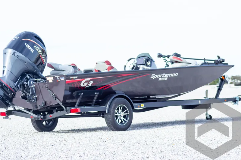 Slide: The Image of 2025 G3 Sportsman 1910 boat with Yamaha engine on trailer. - 8