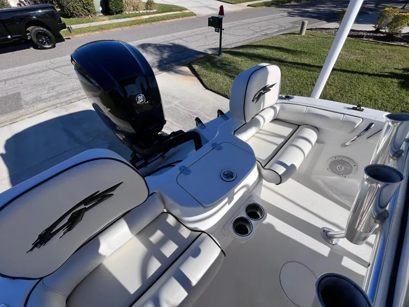 Slide: The Image of 2021 Glasstream 180 CC boat interior with Mercury 115 engine, only 15 hours used. - 13