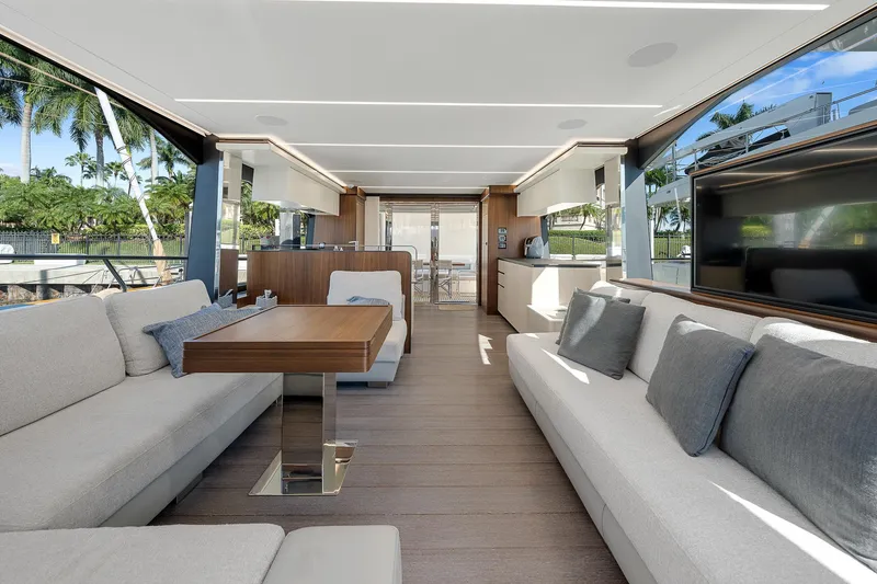 Slide: The Image of Luxurious interior of 2022 Astondoa 66 yacht with elegant seating and modern design. - 29