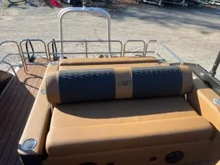 Slide: The Image of 2025 Bentley Pontoons 223 Elite Swingback Dual Captain, luxurious seating area. - 4