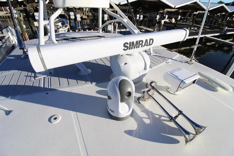 Slide: The Image of 2017 HCB Suenos boat deck with Simrad radar and navigation equipment. - 41