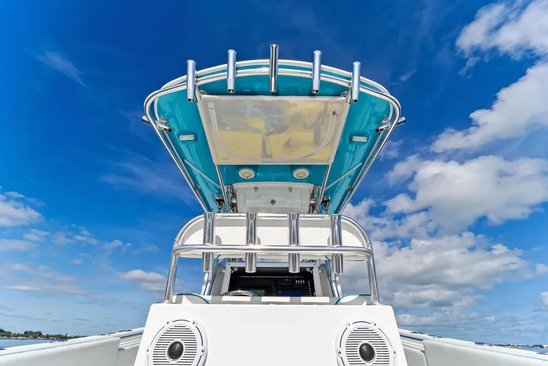 Slide: The Image of 2018 Onslow Bay 33 Tournament boat with blue sky backdrop. - 34
