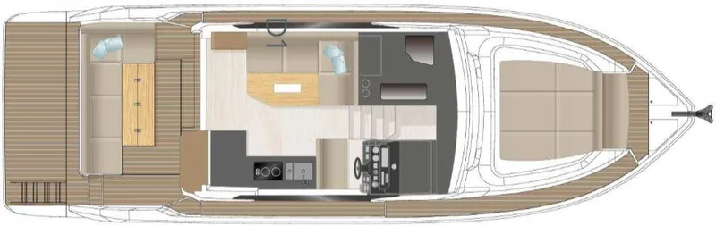 Slide: The Image of Top view layout of 2025 Sealine C390 yacht interior design. - 26