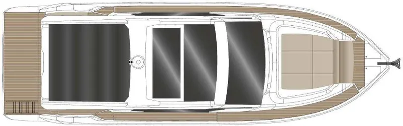 Slide: The Image of Top view of 2025 Sealine C390 yacht layout, showcasing deck and cabin design. - 28