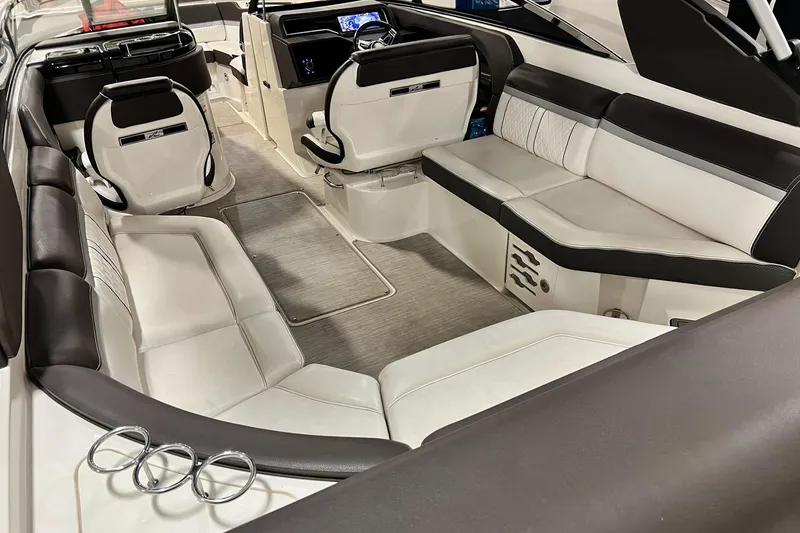 Slide: The Image of Interior of 2017 Sea Ray 280 SLX boat with luxurious seating and modern design. - 12