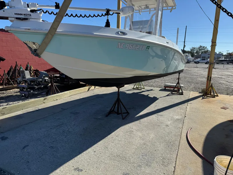 Slide: The Image of 2020 Long Bay 230 Bay boat on trailer at Southport Marine Mart. - 2
