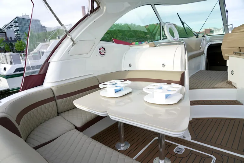 Slide: The Image of Luxurious interior of 2012 Formula 45 Yacht with elegant seating and dining area. - 23