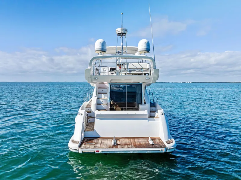 Slide: The Image of Azimut 45 Fly 2014 yacht on open sea, rear view. - 16