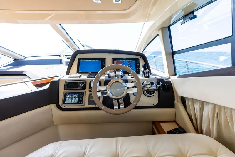 Slide: The Image of Interior helm of 2014 Azimut 45 Fly yacht with modern navigation equipment. - 41