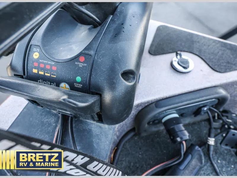 Slide: The Image of Close-up of 2015 Skeeter WX1850 boat control panel with digital display. - 20