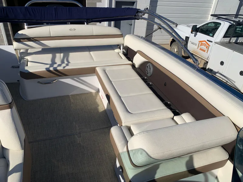 Slide: The Image of Luxurious 2017 Marker One ML4 boat interior with plush seating and elegant design. - 15