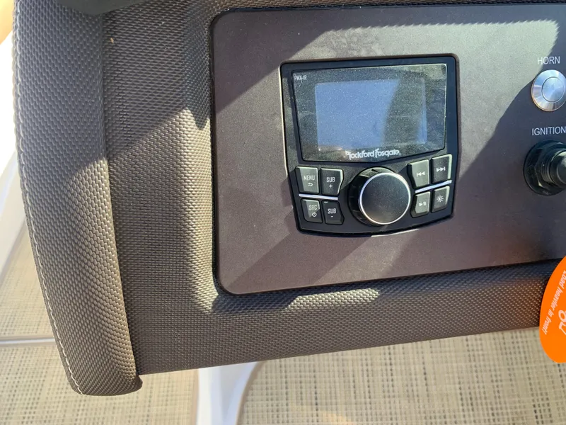 Slide: The Image of Boat dashboard with Rockford Fosgate stereo, Marker One ML4, 2017 model. - 22