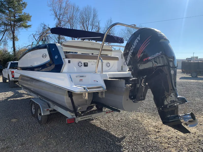 Slide: The Image of 2017 Marker One ML4 boat with Mercury outboard motor on trailer. - 3
