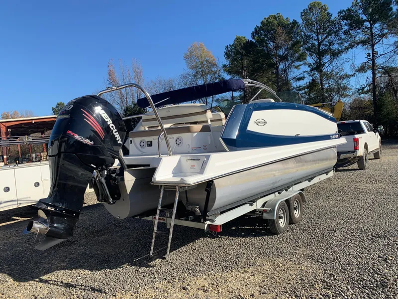 Slide: The Image of 2017 Marker One ML4 boat on trailer with Mercury outboard motor. - 4