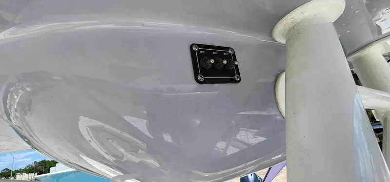 Slide: The Image of Close-up of 2024 Key West 219fs boat hull with control panel. - 43