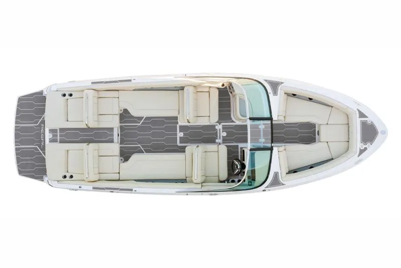 Slide: The Image of 2025 Regal LS6 Surf boat interior with luxurious seating and modern design. - 11