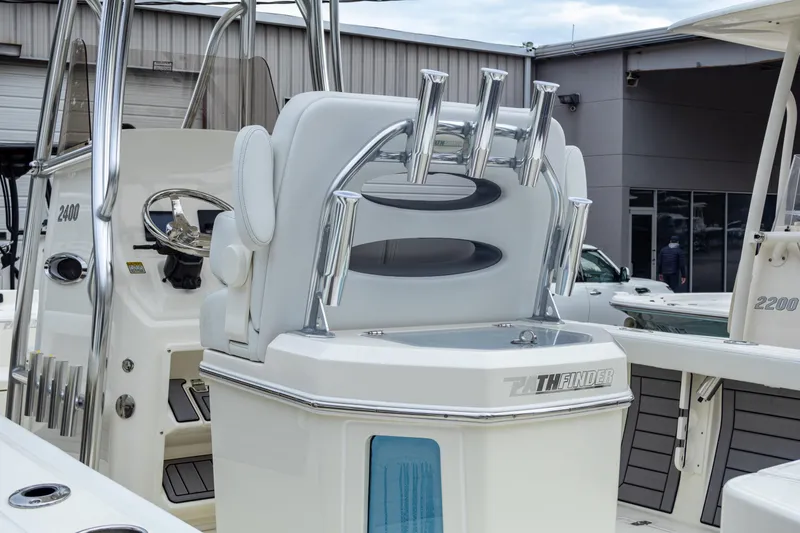 Slide: The Image of 2025 Pathfinder 2400 Open boat interior with sleek design and modern features. - 11