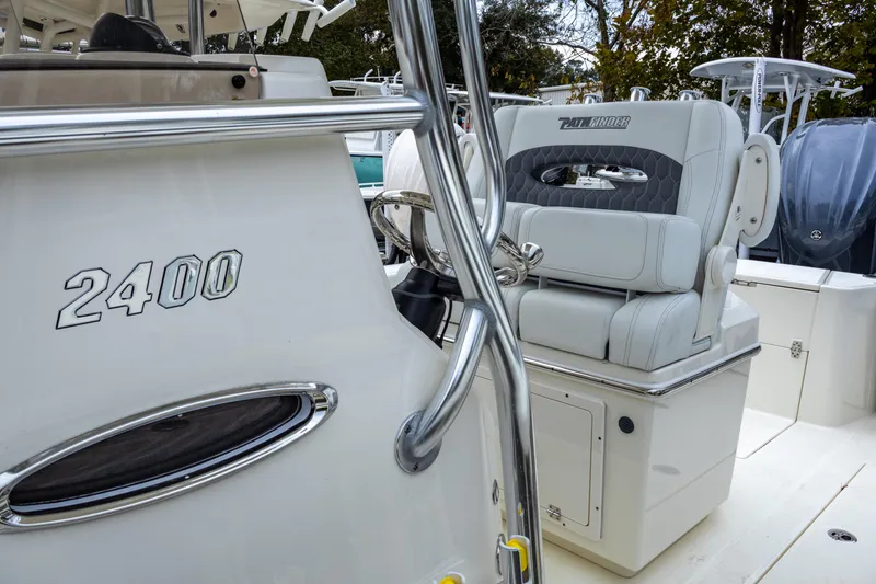 Slide: The Image of 2025 Pathfinder 2400 Open boat interior with seating and console details. - 21