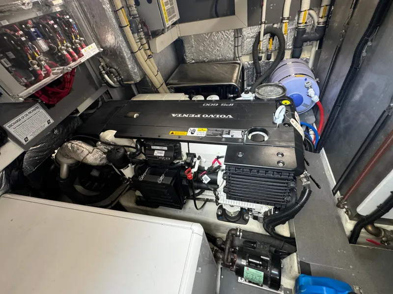 Slide: The Image of Engine room of a 2017 Absolute 50 Fly yacht with Volvo Penta IPS 600 engine. - 37