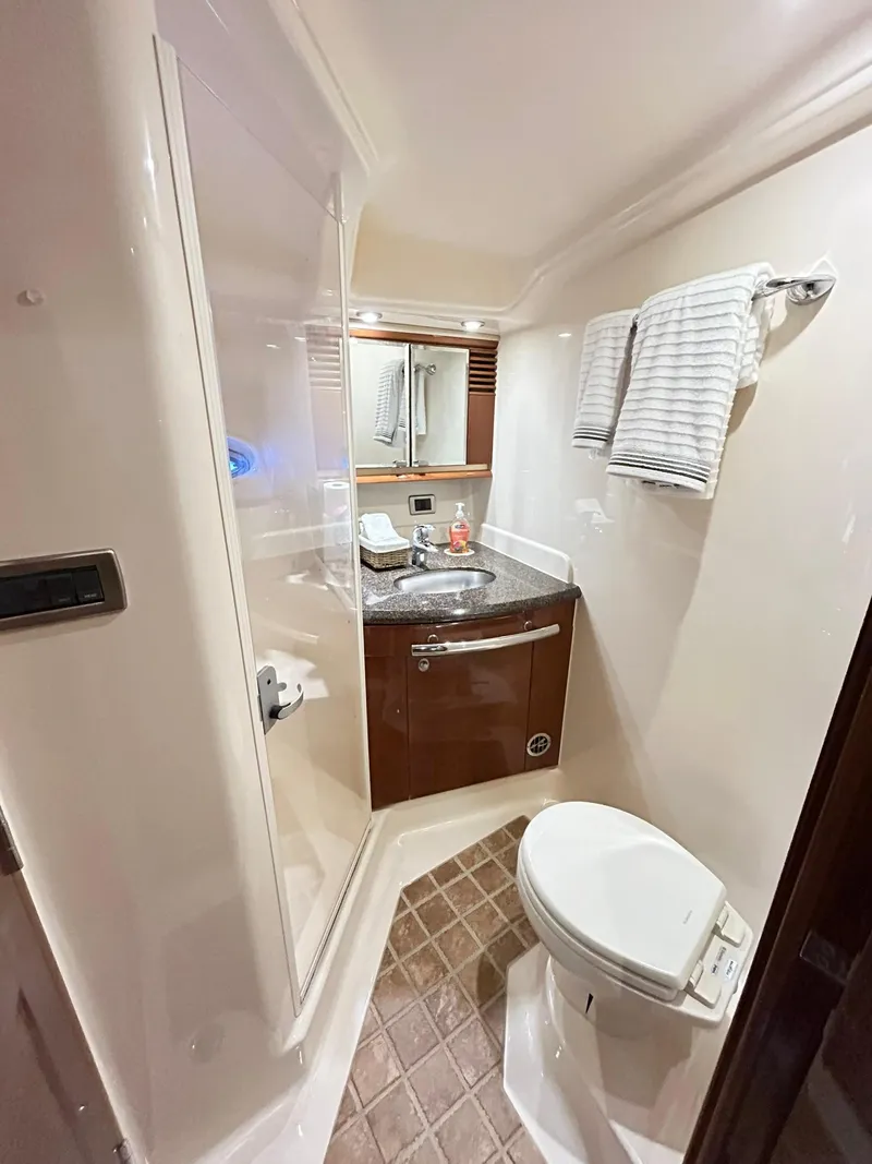 Slide: The Image of Luxurious bathroom in 2007 Sea Ray 52 Sundancer yacht with modern amenities. - 41