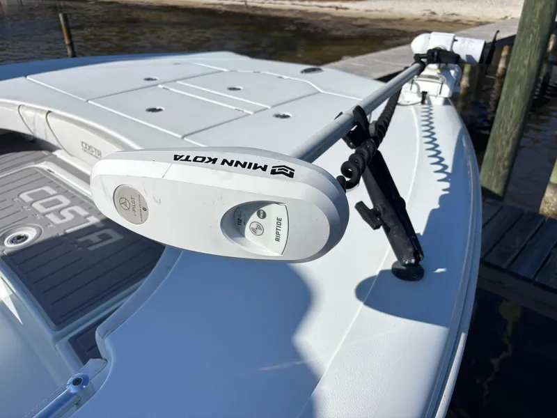 Slide: The Image of 2022 Costa Custom Boats 264HC with Minn Kota trolling motor on deck. - 16