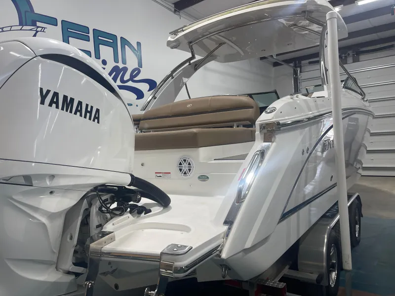 Slide: The Image of 2022 Cobalt 30 SC boat with Yamaha engine in showroom. - 8