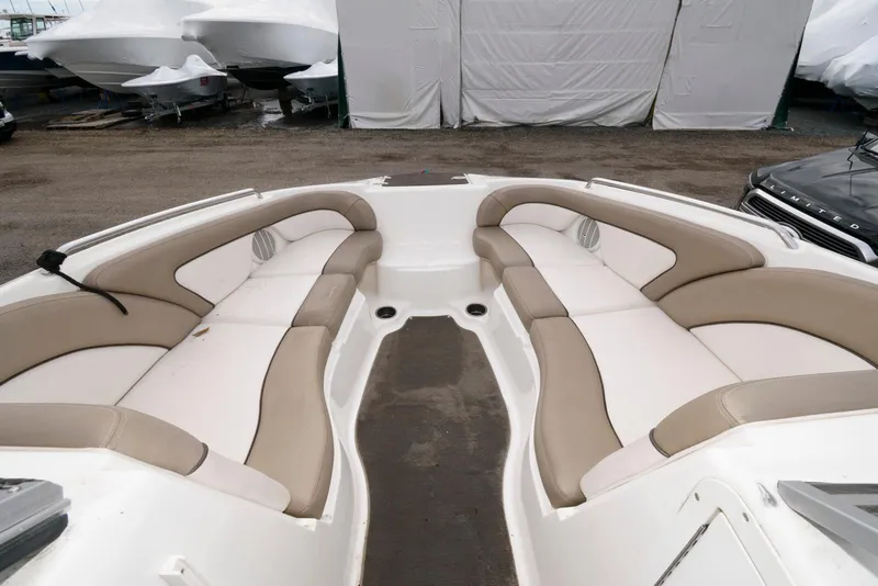 Slide: The Image of 2011 Yamaha Boats 242 Limited interior with spacious seating and elegant design. - 12