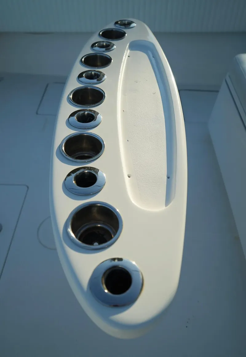 Slide: The Image of Rod holders on 2016 SeaHunter 41 Tournament boat deck. - 11
