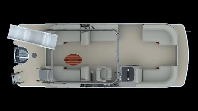 Slide: The Image of 2024 Godfrey Monaco 235SD boat interior layout, featuring spacious seating and modern amenities. - 2
