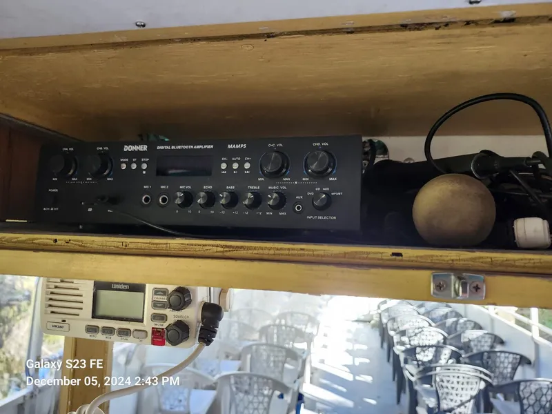 Slide: The Image of Marine radio equipment on a 2016 Rover Marine Carolina Rover 40 boat. - 15