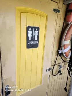 Slide: The Image of Yellow restroom door on 2016 Rover Marine Carolina Rover 40 boat. - 20