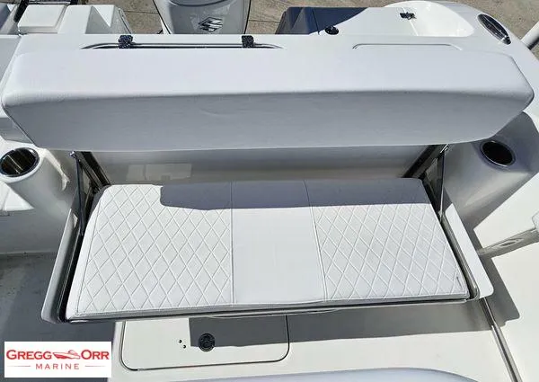 Slide: The Image of 2024 Sea Pro 222 CC boat seat with white cushioned upholstery. - 22
