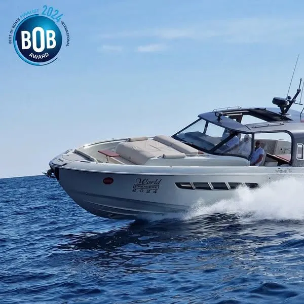 Slide: The Image of 2024 Wiszniewski Yachts W43 cruising on open water, BOB Award finalist. - 2