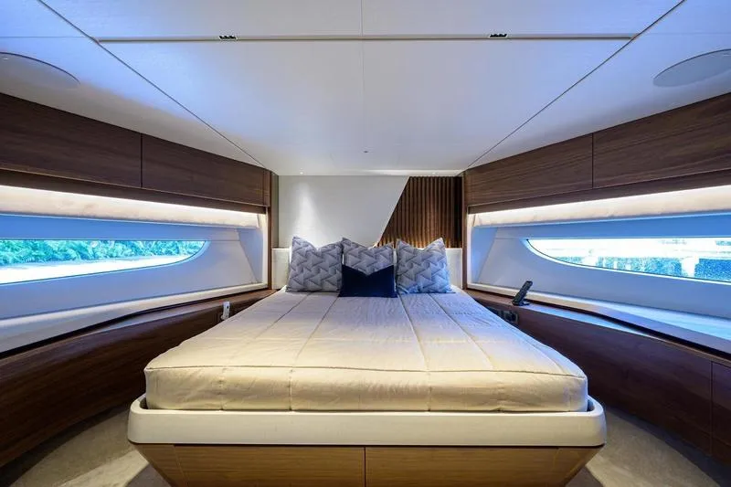 Slide: The Image of Luxurious bedroom interior of 2022 Princess Y85 Motor Yacht with modern design. - 37