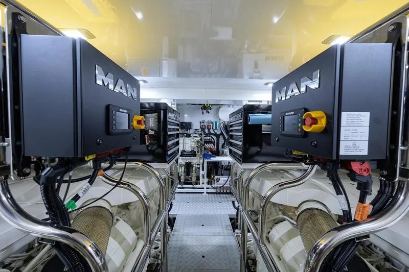 Slide: The Image of Engine room of 2022 Princess Y85 Motor Yacht with MAN engines. - 46