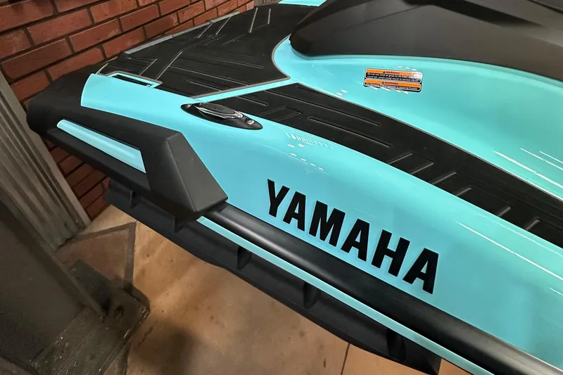 Slide: The Image of 2025 Yamaha WaveRunner VX Limited Ho in turquoise, close-up view. - 3