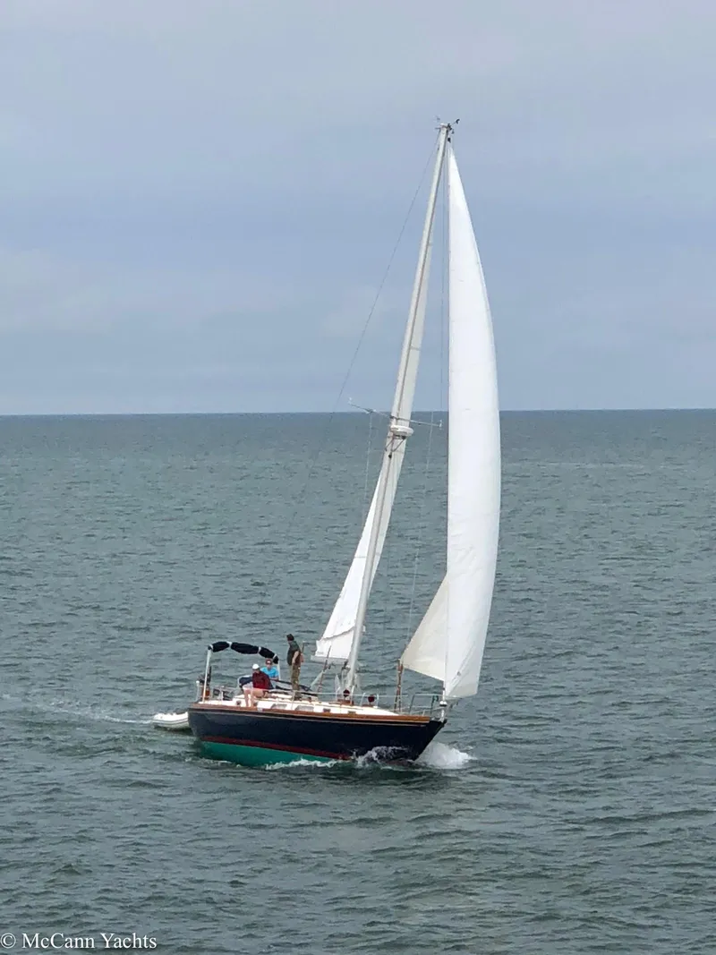 Slide: The Image of 1988 Bristol 41.1 Aft Cockpit sailboat cruising on open sea. - 3