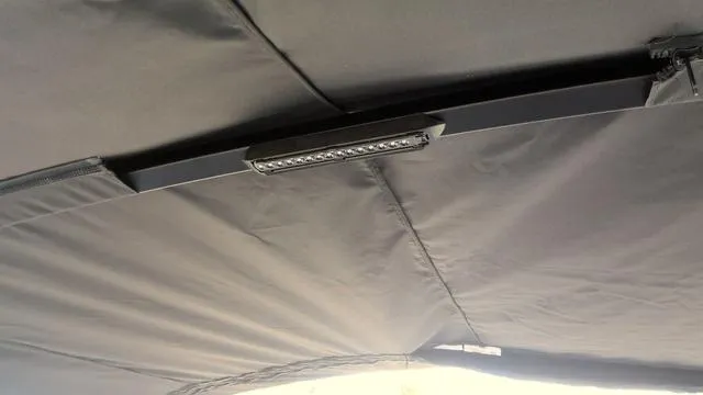 Slide: The Image of LED light fixture on 2025 Godfrey Pontoons Sweetwater 2286 SB GTP canopy. - 26