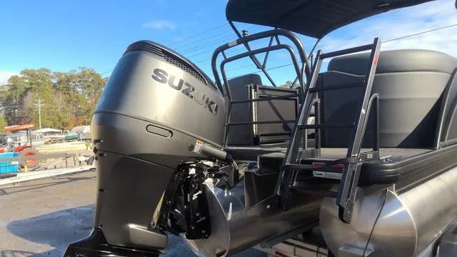 Slide: The Image of 2025 Godfrey Pontoons Sweetwater 2286 SB GTP interior with sleek gray seating and quilted accents. - 3