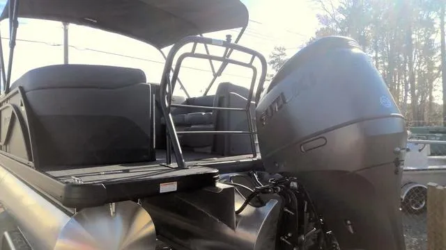 Slide: The Image of Clarion audio system in 2025 Godfrey Pontoons Sweetwater 2286 SB GTP boat. - 6