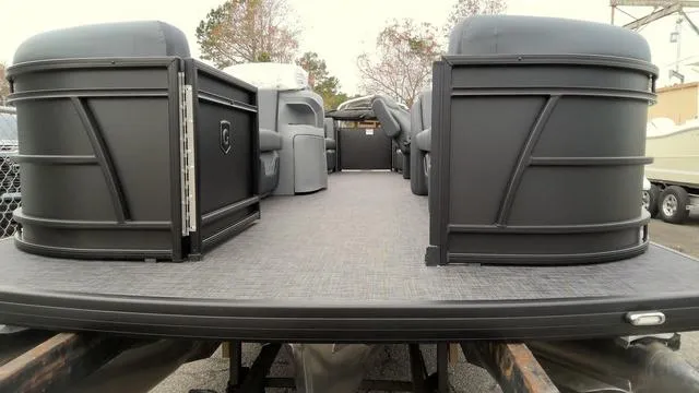 Slide: The Image of Luxurious interior of 2025 Godfrey Pontoons Sweetwater 2286 SB with plush seating. - 8