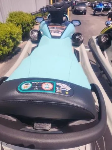 Slide: The Image of 2025 Yamaha WaveRunner FX Cruiser HO in a showroom, showcasing sleek design and advanced features. - 7