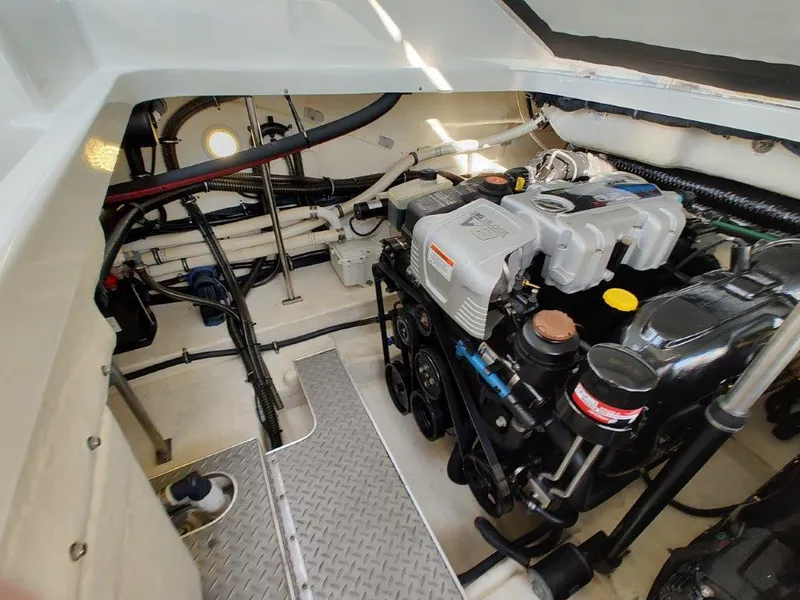 Slide: The Image of 2018 Formula 350 Crossover Bowrider engine compartment, showcasing detailed mechanical components. - 50