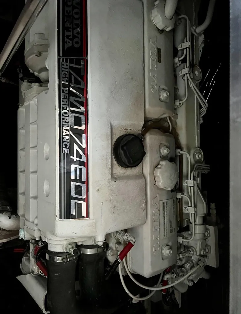 Slide: The Image of Volvo Penta engine in 2001 Cruisers Yachts 4450 Express Motoryacht. - 9
