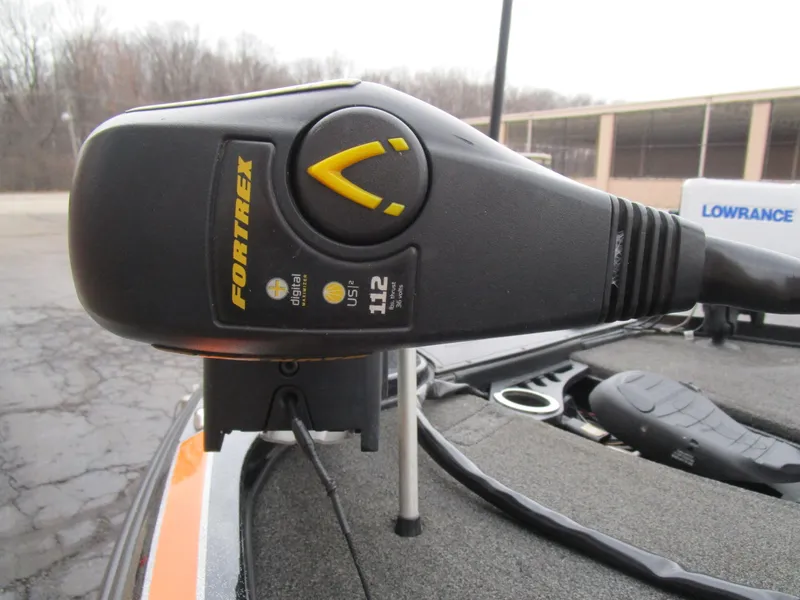 Slide: The Image of Close-up of Fortrex trolling motor on 2017 Nitro Z20 Z-Pro boat. - 12