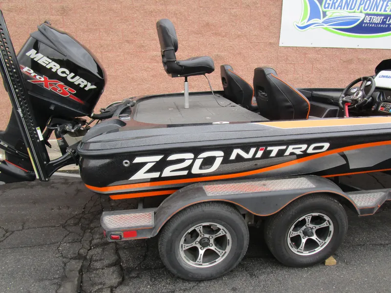 Slide: The Image of 2017 Nitro Z20 Z-Pro High Performance boat with Mercury engine on trailer. - 4