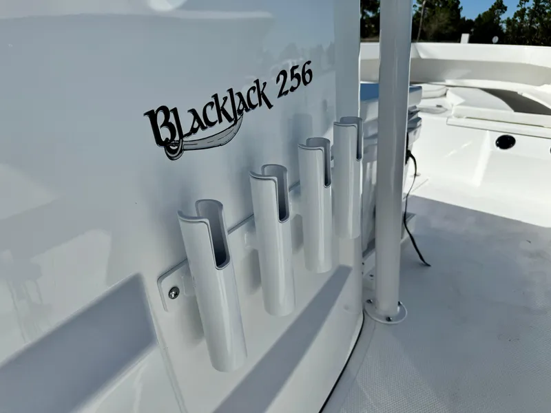 Slide: The Image of BlackJack 256 Coastal 2025 boat with rod holders on deck. - 18