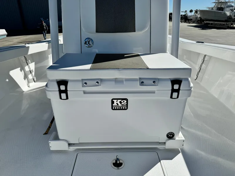 Slide: The Image of 2025 BlackJack 256 Coastal boat with K2 cooler on deck. - 24