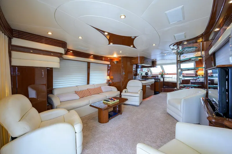 Slide: The Image of Luxurious interior of 2005 Marquis 65 MY yacht with elegant seating and modern design. - 3