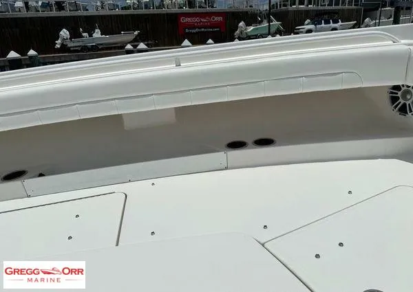 Slide: The Image of 2021 Regulator 41 boat deck at Gregg Orr Marine dealership. - 17